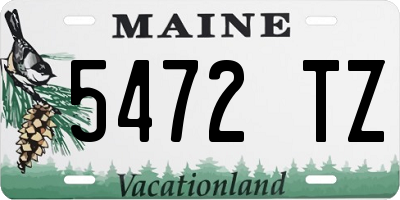 ME license plate 5472TZ