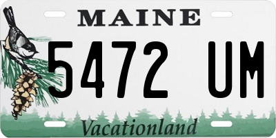 ME license plate 5472UM
