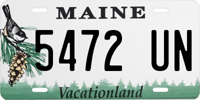 ME license plate 5472UN