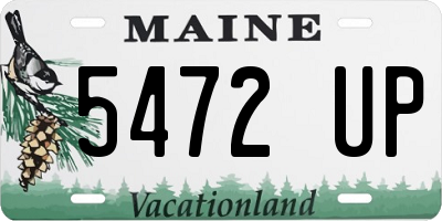 ME license plate 5472UP
