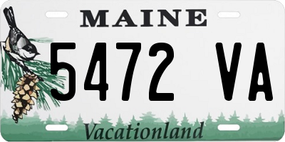 ME license plate 5472VA