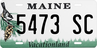 ME license plate 5473SC