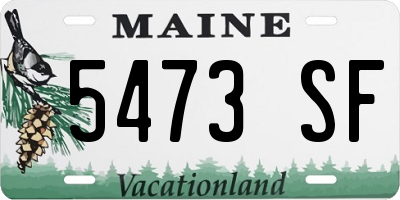 ME license plate 5473SF
