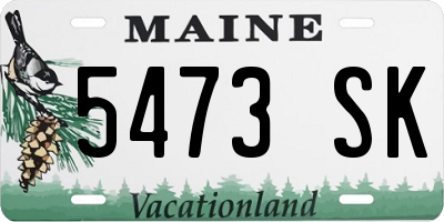 ME license plate 5473SK