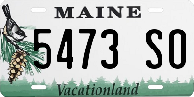 ME license plate 5473SO