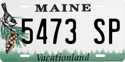 ME license plate 5473SP