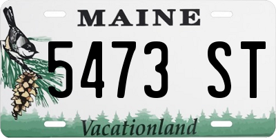 ME license plate 5473ST