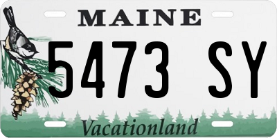 ME license plate 5473SY