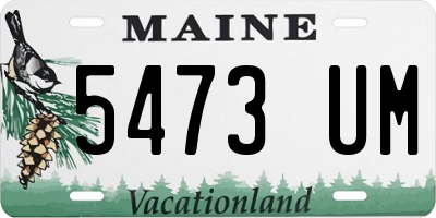 ME license plate 5473UM