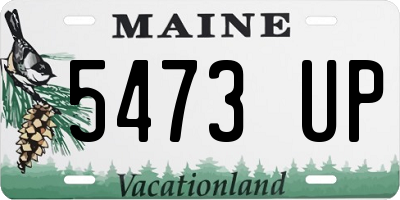 ME license plate 5473UP