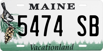 ME license plate 5474SB