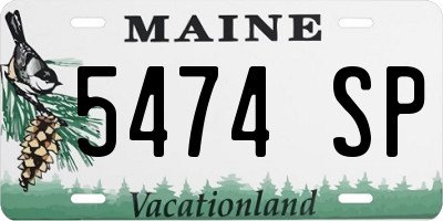 ME license plate 5474SP