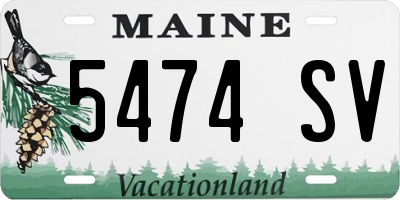 ME license plate 5474SV