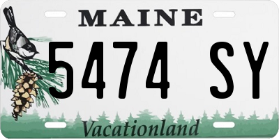 ME license plate 5474SY