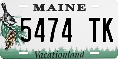 ME license plate 5474TK