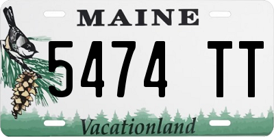 ME license plate 5474TT