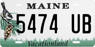 ME license plate 5474UB
