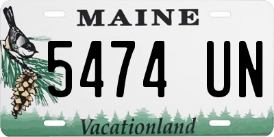 ME license plate 5474UN