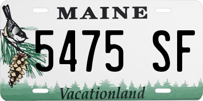 ME license plate 5475SF