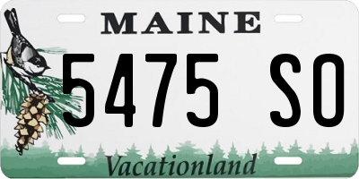 ME license plate 5475SO