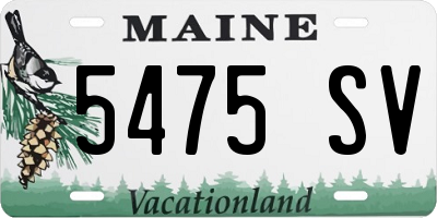 ME license plate 5475SV