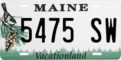 ME license plate 5475SW