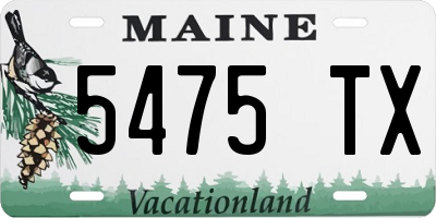 ME license plate 5475TX