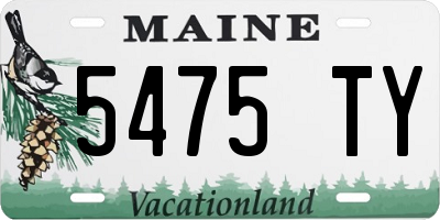 ME license plate 5475TY