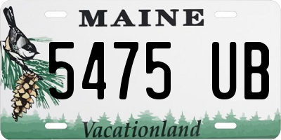 ME license plate 5475UB