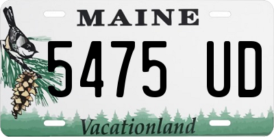ME license plate 5475UD
