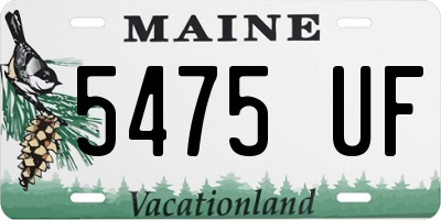 ME license plate 5475UF