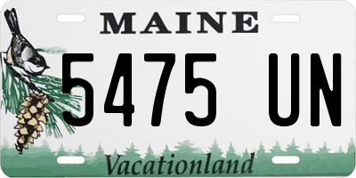 ME license plate 5475UN