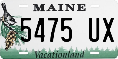 ME license plate 5475UX