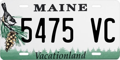 ME license plate 5475VC