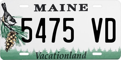 ME license plate 5475VD