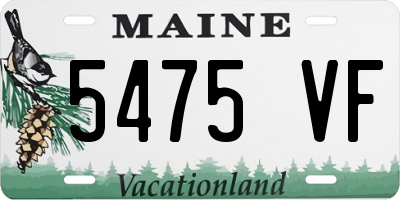 ME license plate 5475VF