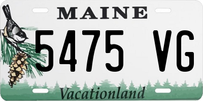 ME license plate 5475VG