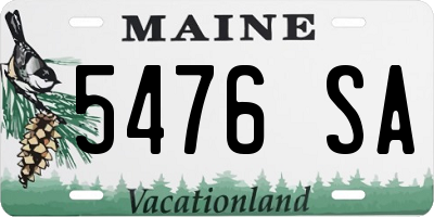 ME license plate 5476SA