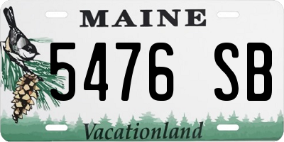 ME license plate 5476SB