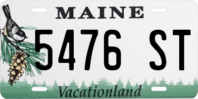ME license plate 5476ST