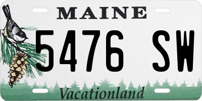 ME license plate 5476SW