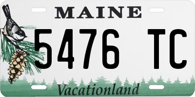 ME license plate 5476TC
