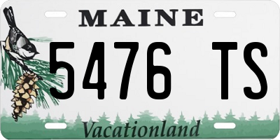 ME license plate 5476TS