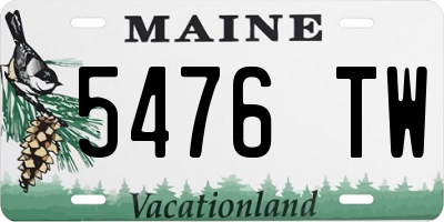 ME license plate 5476TW