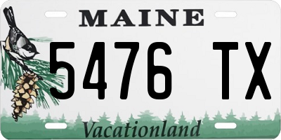 ME license plate 5476TX