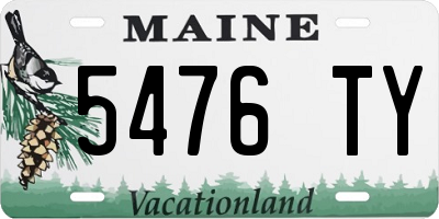 ME license plate 5476TY