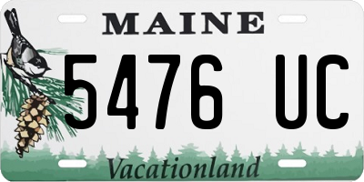 ME license plate 5476UC
