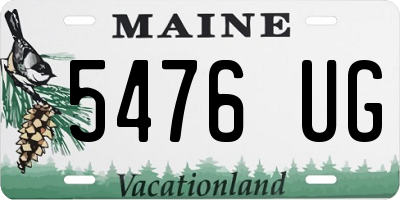 ME license plate 5476UG