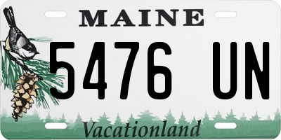 ME license plate 5476UN