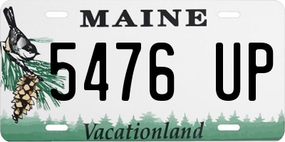 ME license plate 5476UP